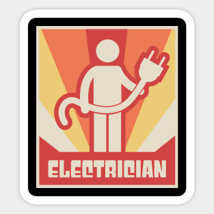 Vintage Style Electrician Poster Sticker